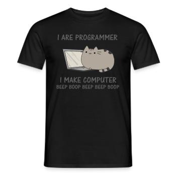 Programierer lustige Katze Computer Nerd - T-shirt homme - noir - Devant - AI Model Male 178 light (178cm)