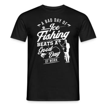 Cadeau de pêche sur glace pour pêcheur sur glace - T-shirt homme - noir - Devant - AI Model Male 178 light (178cm)