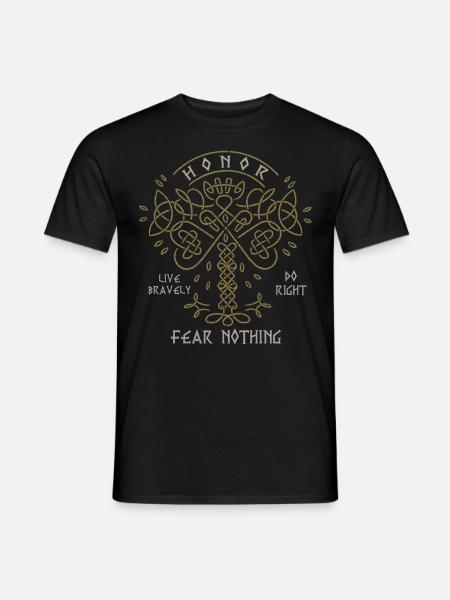 Wikinger Viking Geschenk, Odin, Valhalla, Valküre - Männer T-Shirt - Schwarz