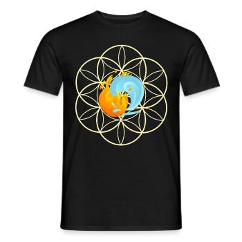Yin Yang and the Flower of Life - Flower of Life - Men's T-Shirt - black - Front - AI Model Male 178 light (178cm)