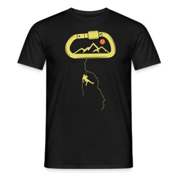 Bergsport, Klettern, Klettersport Karabiner Felsen - Männer T-Shirt - Schwarz - Vorne - AI Model Male 178 light (178cm)