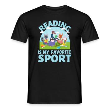 lesen ist mein lieblings sport tier lesen Bücher - Männer T-Shirt - Schwarz - Vorne - AI Model Male 178 light (178cm)