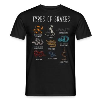 Schlangentypen, Schlange, Types of Snakes, Cobra - Männer T-Shirt - Schwarz - Vorne - AI Model Male 178 light (178cm)