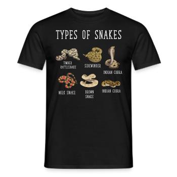 Types de serpents, Serpent, Types de serpents, Cobra - T-shirt homme - noir - Devant - AI Model Male 178 light (178cm)