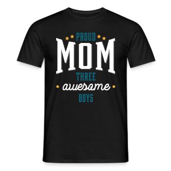 Proud Mom Three Awesome Boys - Cadeau de la fête des mères - T-shirt homme - noir - Devant - AI Model Male 178 light (178cm)
