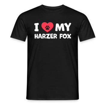I love my Harzer Fuchs German herding dog gift - Men's T-Shirt - black - Front - AI Model Male 178 light (178cm)