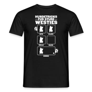 Westie Hundetricks weißer Hochlandterrier Geschenk - Männer T-Shirt - Schwarz - Vorne - AI Model Male 178 light (178cm)