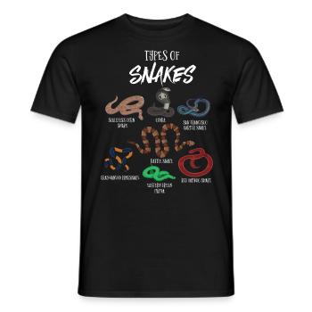 Schlangentypen, Schlange, Types of Snakes, Cobra - Männer T-Shirt - Schwarz - Vorne - AI Model Male 178 light (178cm)