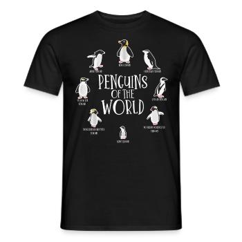 Pinguine der Welt, Königspinguin, Vögel Antarktis - Männer T-Shirt - Schwarz - Vorne - AI Model Male 178 light (178cm)