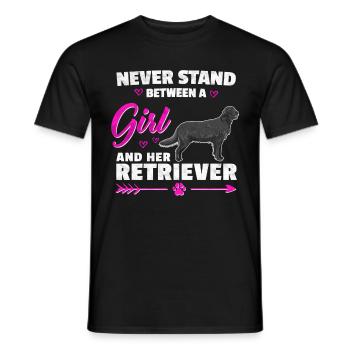 A Girl and her Flat Coated Retriever Spruch - Männer T-Shirt - Schwarz - Vorne - AI Model Male 178 light (178cm)