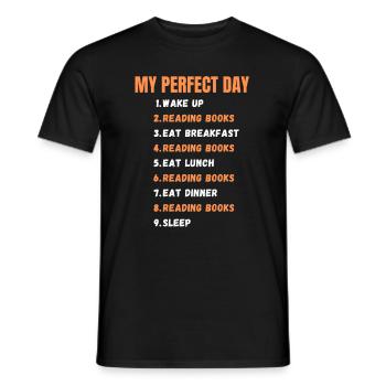 Perfect day books read books book - Men's T-Shirt - black - Front - AI Model Male 178 light (178cm)