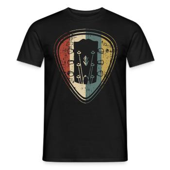 Plektrum, Gitarrenspieler, Gitarre, Gitarrist - Männer T-Shirt - Schwarz - Vorne - AI Model Male 178 light (178cm)