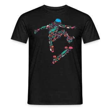 Planche à roulettes, planches à roulettes, halfpipe Hawk - T-shirt homme - noir - Devant - AI Model Male 178 light (178cm)