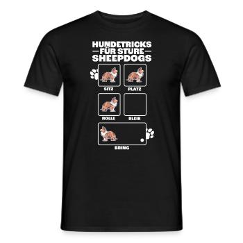 Shetland Sheepdog Hundetricks Sheltie Geschenk - Männer T-Shirt - Schwarz - Vorne - AI Model Male 178 light (178cm)