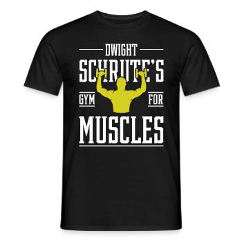 The Office Dwight's Gym for Muscles - Motivation - Men's T-Shirt - black - Front - AI Model Male 178 light (178cm)