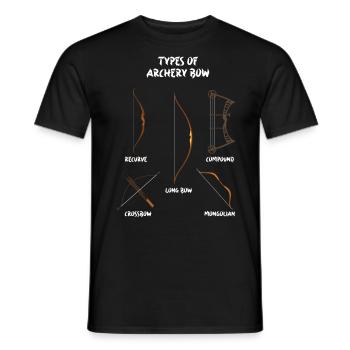 Arten von Bögen, Langbogen, Bogenschießen - Männer T-Shirt - Schwarz - Vorne - AI Model Male 178 light (178cm)