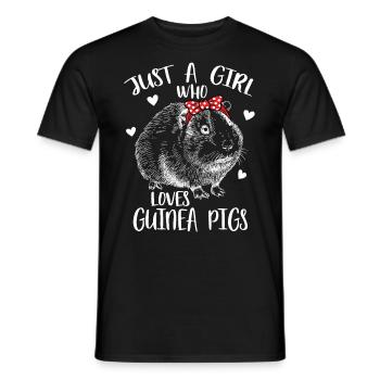 Nur ein Mädchen, das Meerschweinchen liebt - Männer T-Shirt - Schwarz - Vorne - AI Model Male 178 light (178cm)