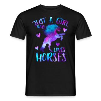 Just a girl who loves horses - T-shirt homme - noir - Devant - AI Model Male 178 light (178cm)