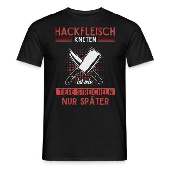 Fleischer und Metzger Geschenk, Hackfleisch - Männer T-Shirt - Schwarz - Vorne - AI Model Male 178 light (178cm)