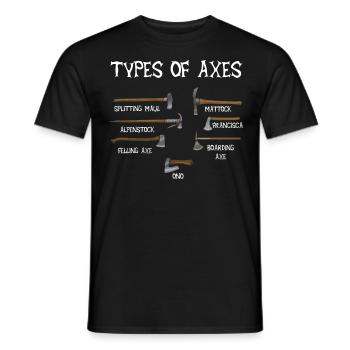 Types of Axes, Axe, Viking, Viking, Nordic - Men's T-Shirt - black - Front - AI Model Male 178 light (178cm)