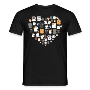 Katzenrassen, Katzen, Kätzchen Mit Liebe - Männer T-Shirt - Schwarz - Vorne - AI Model Male 178 light (178cm)