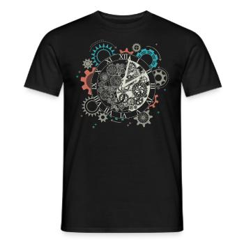 Steampunk, Viktorianische Mechanik - Männer T-Shirt - Schwarz - Vorne - AI Model Male 178 light (178cm)
