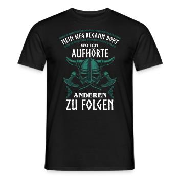 Wikinger, Altnordische Zitate, Odin, Walhalla - Männer T-Shirt - Schwarz - Vorne - AI Model Male 178 light (178cm)