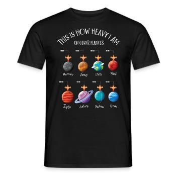 Planets, Universe, Heavy On Planets - Men's T-Shirt - black - Front - AI Model Male 178 light (178cm)