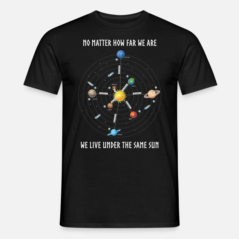 Planet, Universum, Entfernungen der Planeten - Männer T-Shirt - Schwarz