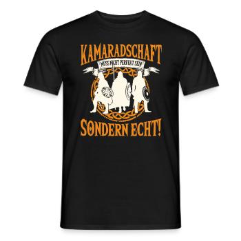 Wikinger Freundschaft, Perfekt Und Echt - Männer T-Shirt - Schwarz - Vorne - AI Model Male 178 light (178cm)