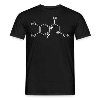 Adrenaline Chemical Formula, Mountaineering, Hiking - Men's T-Shirt - black - Front - AI Model Male 178 light (178cm)