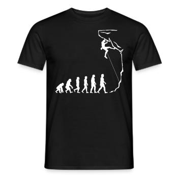 Evolution des Kletterns, Bouldern, Bergsteigen - Männer T-Shirt - Schwarz - Vorne - AI Model Male 178 light (178cm)