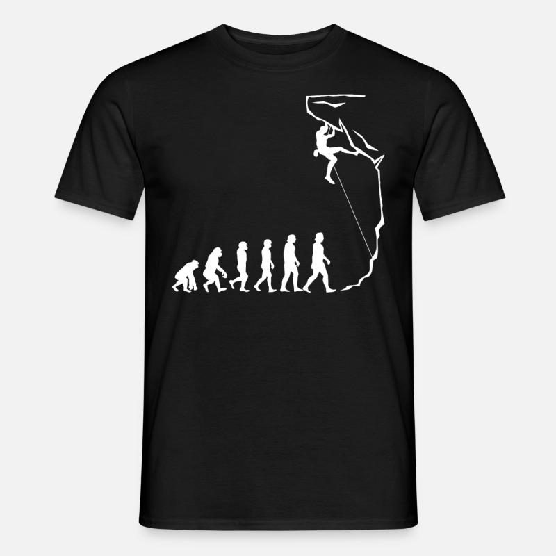 Evolution des Kletterns, Bouldern, Bergsteigen - Männer T-Shirt - Schwarz