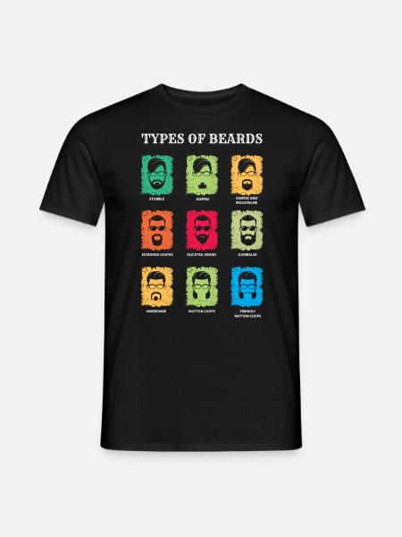 Arten von Bärten, Bartträger Geschenk, Bart - Männer T-Shirt - Schwarz