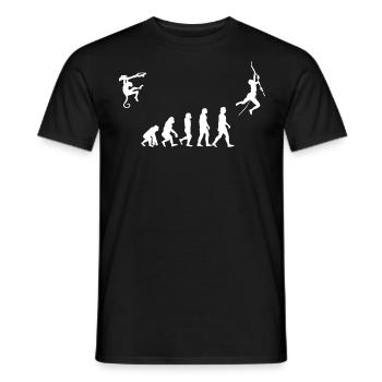 Evolution des Kletterns, Bouldern, Bergsteigen - Männer T-Shirt - Schwarz - Vorne - AI Model Male 178 light (178cm)