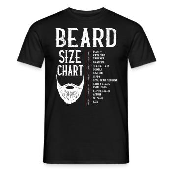 Beard size chart, beard, beard length - Men's T-Shirt - black - Front - AI Model Male 178 light (178cm)