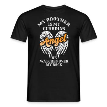 Bruder Trauer, Bruder Ist Mein Schutzengel - Männer T-Shirt - Schwarz - Vorne - AI Model Male 178 light (178cm)