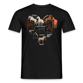 Espèces de chevaux, de chevaux, d’Arabes - T-shirt homme - noir - Devant - AI Model Male 178 light (178cm)
