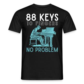 88 Tasten 10 Finger, Klavier, Musiker Pianist - Männer T-Shirt - Schwarz - Vorne - AI Model Male 178 light (178cm)
