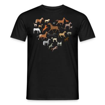 Chevaux Avec amour, Amoureux des chevaux, Chevaux mignons - T-shirt homme - noir - Devant - AI Model Male 178 light (178cm)