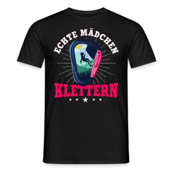 Echte Mädchen Klettern, Kletterer, Boulder - Männer T-Shirt - Schwarz - Vorne - AI Model Male 178 light (178cm)