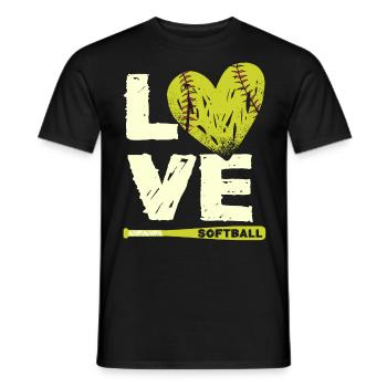 Ich Liebe Softball, Softball - Männer T-Shirt - Schwarz - Vorne - AI Model Male 178 light (178cm)
