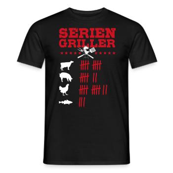 Seriengriller, Grill, BBQ, Fleischesser, Smoker - Männer T-Shirt - Schwarz - Vorne - AI Model Male 178 light (178cm)
