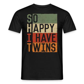 Si heureux, Que J’ai des jumeaux, - T-shirt homme - noir - Devant - AI Model Male 178 light (178cm)