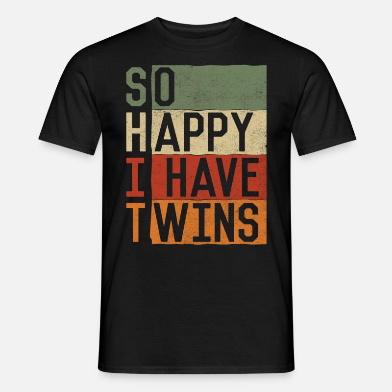 Så glad att jag har tvillingar. - T-shirt herr - svart
