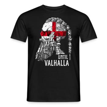 Bis Valhalla, Wikinger, Wikinger Englische Flagge - Männer T-Shirt - Schwarz - Vorne - AI Model Male 178 light (178cm)
