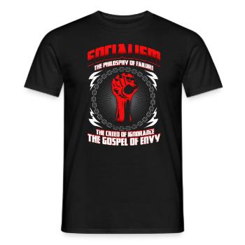 Capitalist Quote Anti Socialism Gift - Men's T-Shirt - black - Front - AI Model Male 178 light (178cm)
