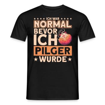 Jakobsweg Pilgern Pilgermuschel Geschenk - Männer T-Shirt - Schwarz - Vorne - AI Model Male 178 light (178cm)