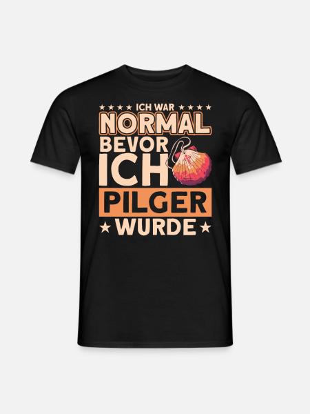 Jakobsweg Pilgern Pilgermuschel Geschenk - Männer T-Shirt - Schwarz