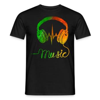 Reggae Musik Afrika Jamaica Rastafari - Männer T-Shirt - Schwarz - Vorne - AI Model Male 178 light (178cm)